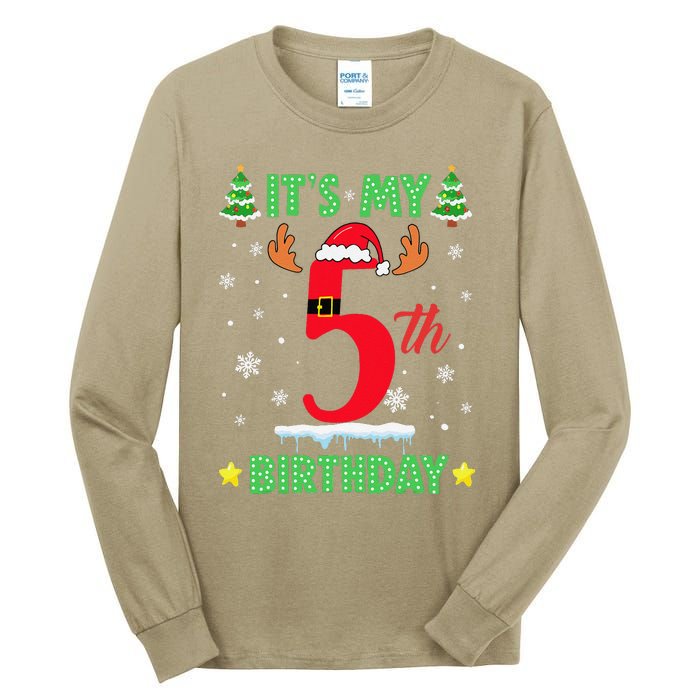 Merry Christmas ItS My 5th Birthday Xmas Women Tall Long Sleeve T-Shirt