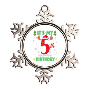 Merry Christmas ItS My 5th Birthday Xmas Women Metallic Star Ornament