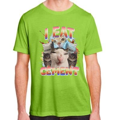 Meme Cat I Eat Cement Funny Weird Cat Adult ChromaSoft Performance T-Shirt