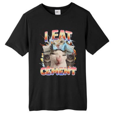 Meme Cat I Eat Cement Funny Weird Cat Tall Fusion ChromaSoft Performance T-Shirt