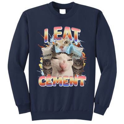 Meme Cat I Eat Cement Funny Weird Cat Sweatshirt