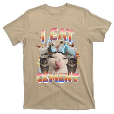 Meme Cat I Eat Cement Funny Weird Cat T-Shirt