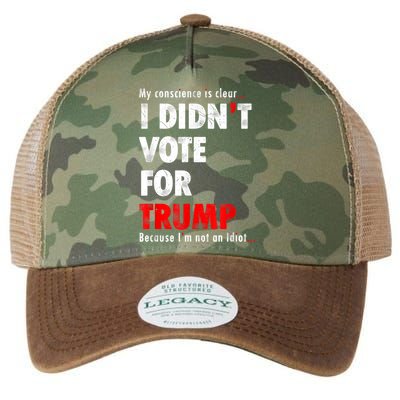 My Conscience Is Clear I Didn't Vote For Trump Funny Legacy Tie Dye Trucker Hat