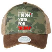 My Conscience Is Clear I Didn't Vote For Trump Funny Legacy Tie Dye Trucker Hat