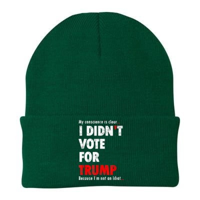 My Conscience Is Clear I Didn't Vote For Trump Funny Knit Cap Winter Beanie