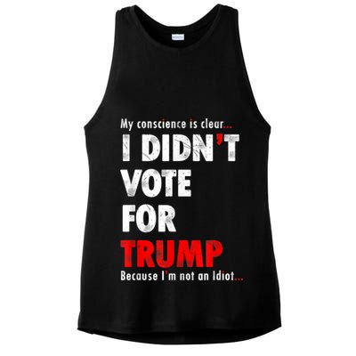 My Conscience Is Clear I Didn't Vote For Trump Funny Ladies PosiCharge Tri-Blend Wicking Tank