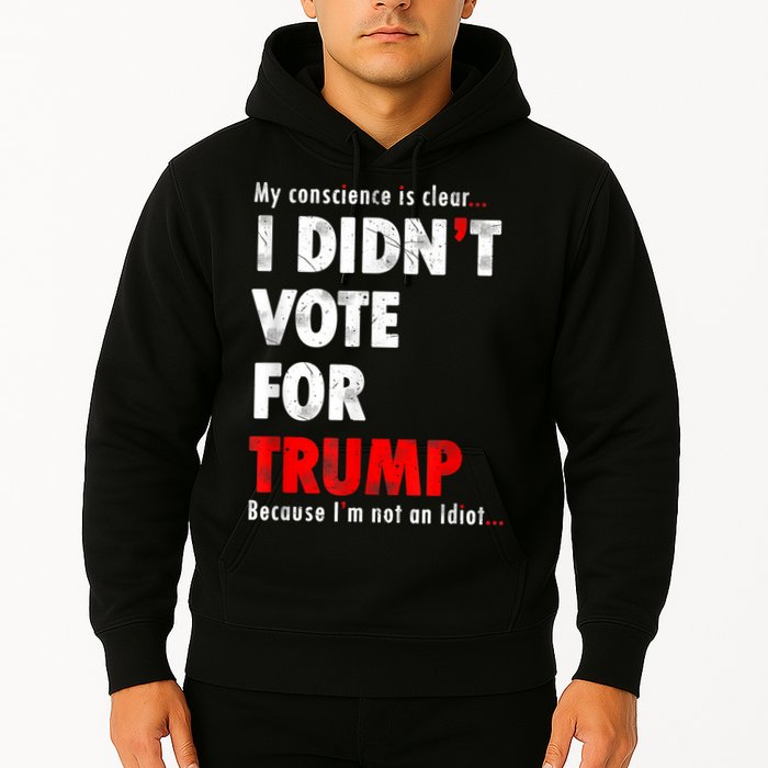 My Conscience Is Clear I Didn't Vote For Trump Funny Hoodie