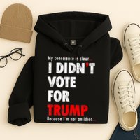 My Conscience Is Clear I Didn't Vote For Trump Funny Hoodie