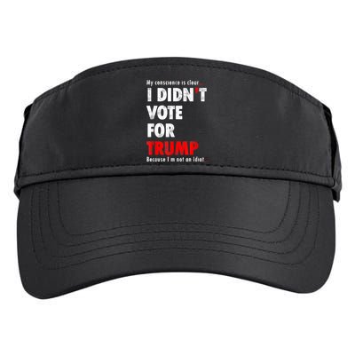My Conscience Is Clear I Didn't Vote For Trump Funny Adult Drive Performance Visor