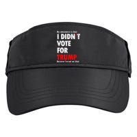 My Conscience Is Clear I Didn't Vote For Trump Funny Adult Drive Performance Visor