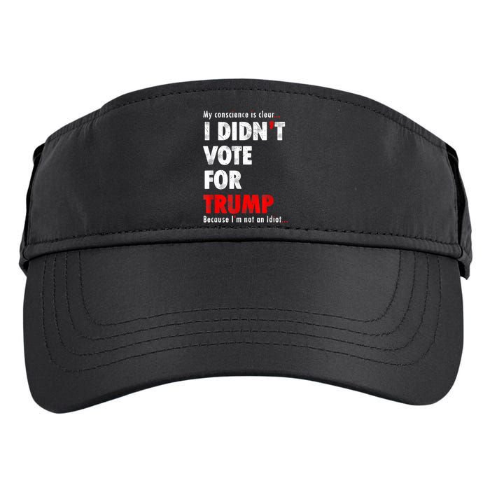 My Conscience Is Clear I Didn't Vote For Trump Funny Adult Drive Performance Visor