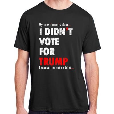 My Conscience Is Clear I Didn't Vote For Trump Funny Adult ChromaSoft Performance T-Shirt