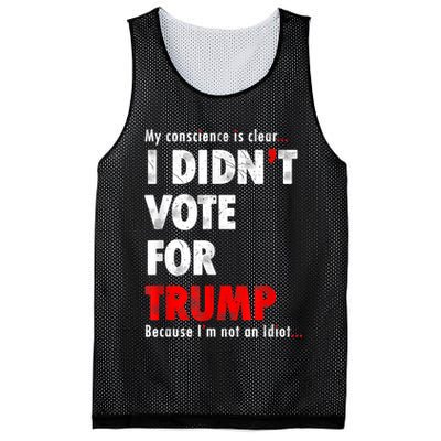 My Conscience Is Clear I Didn't Vote For Trump Funny Mesh Reversible Basketball Jersey Tank