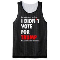 My Conscience Is Clear I Didn't Vote For Trump Funny Mesh Reversible Basketball Jersey Tank