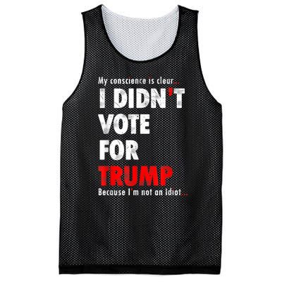 My Conscience Is Clear I Didn't Vote For Trump Funny Mesh Reversible Basketball Jersey Tank