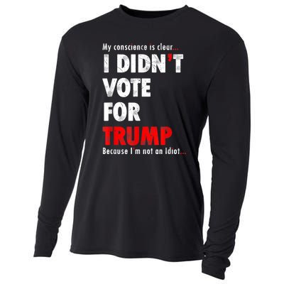 My Conscience Is Clear I Didn't Vote For Trump Funny Cooling Performance Long Sleeve Crew