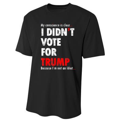 My Conscience Is Clear I Didn't Vote For Trump Funny Performance Sprint T-Shirt