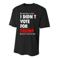 My Conscience Is Clear I Didn't Vote For Trump Funny Youth Performance Sprint T-Shirt