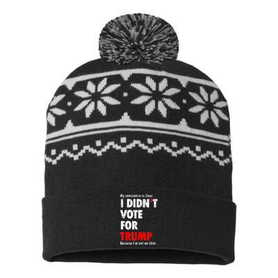 My Conscience Is Clear I Didn't Vote For Trump Funny USA-Made Snowflake Beanie