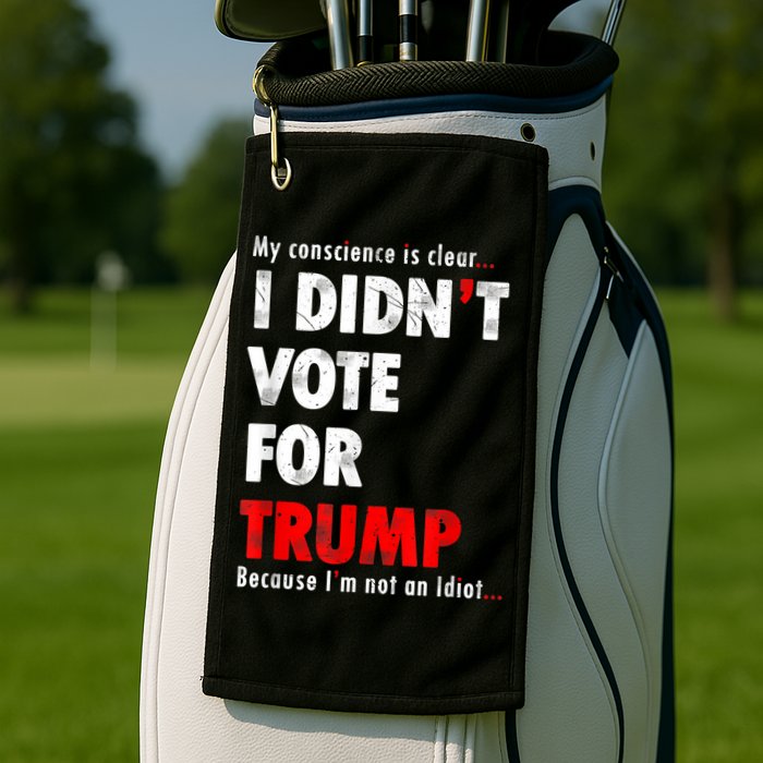 My Conscience Is Clear I Didn't Vote For Trump Funny Golf Towel