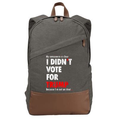 My Conscience Is Clear I Didn't Vote For Trump Funny Cotton Canvas Backpack