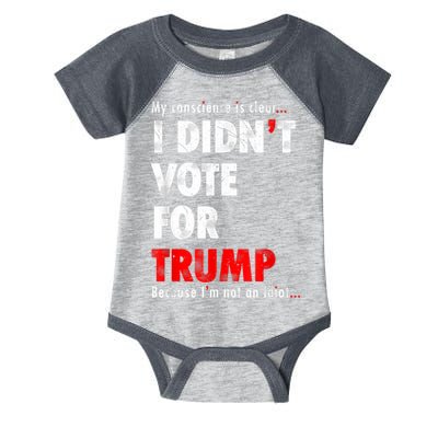 My Conscience Is Clear I Didn't Vote For Trump Funny Infant Baby Jersey Bodysuit