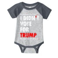 My Conscience Is Clear I Didn't Vote For Trump Funny Infant Baby Jersey Bodysuit