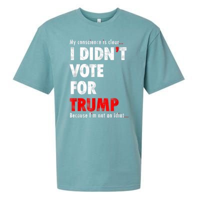 My Conscience Is Clear I Didn't Vote For Trump Funny Sueded Cloud Jersey T-Shirt