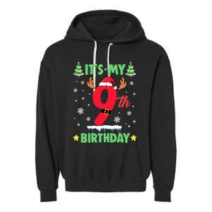 Merry Christmas ItS My 9th Birthday Xmas Garment-Dyed Fleece Hoodie