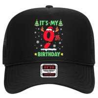 Merry Christmas ItS My 9th Birthday Xmas High Crown Mesh Back Trucker Hat