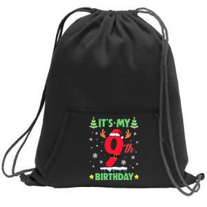 Merry Christmas ItS My 9th Birthday Xmas Sweatshirt Cinch Pack Bag