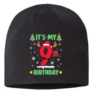 Merry Christmas ItS My 9th Birthday Xmas Sustainable Beanie