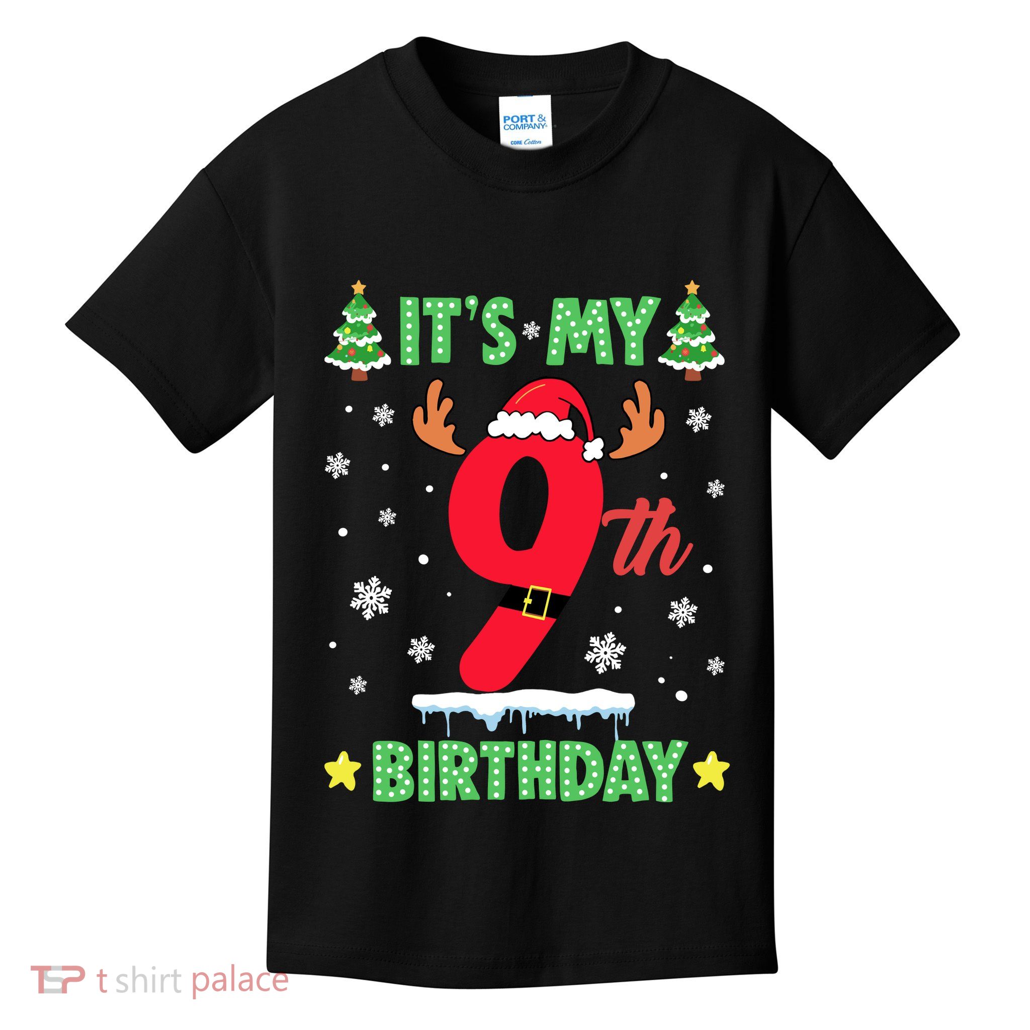 Merry Christmas ItS My 9th Birthday Xmas Kids T-Shirt