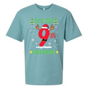 Merry Christmas ItS My 9th Birthday Xmas Sueded Cloud Jersey T-Shirt