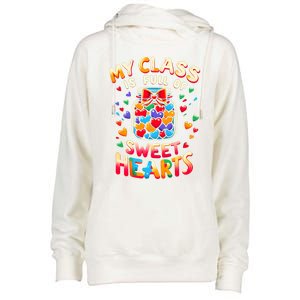 My Class Is Full Of Sweet Hearts Valentines Day Teacher Life Gift Womens Funnel Neck Pullover Hood