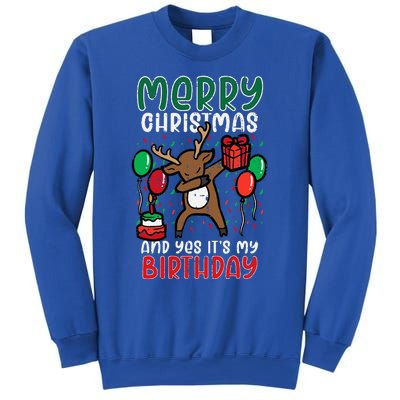 Merry Christmas Its My Birthday Reindeer Dab Xmas Bday Sweatshirt