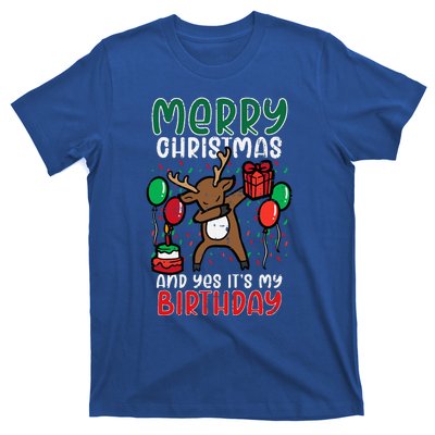 Merry Christmas Its My Birthday Reindeer Dab Xmas Bday T-Shirt