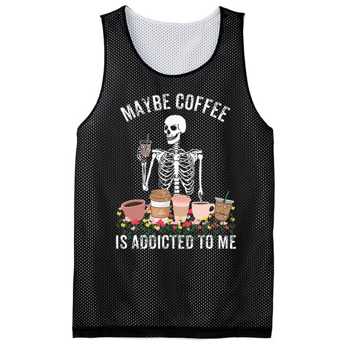 Maybe Coffee Is Addicted To Me Mesh Reversible Basketball Jersey Tank