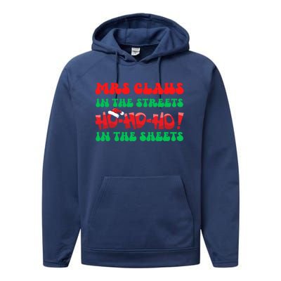 Mrs Claus In The Streets Ho Ho Ho In The Sheets Christmas Cute Gift Performance Fleece Hoodie