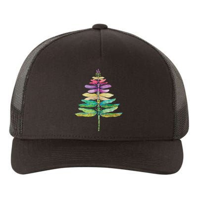 Merry Christmas Insect Lover Xmas Dragonfly Christmas Tree Long Sleeve Yupoong Adult 5-Panel Trucker Hat