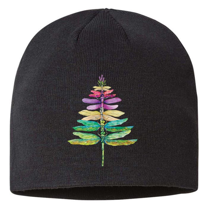 Merry Christmas Insect Lover Xmas Dragonfly Christmas Tree Long Sleeve Sustainable Beanie