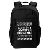 Merry Christmas In Sign Language Asl Hand Ugly Sweater Vneck Backpack