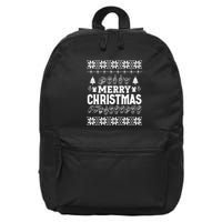 Merry Christmas In Sign Language Asl Hand Ugly Sweater Vneck 16 in Basic Backpack