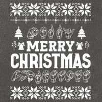 Merry Christmas In Sign Language Asl Hand Ugly Sweater Vneck Cotton Canvas Backpack