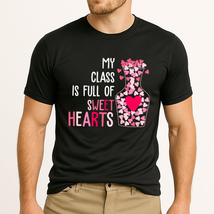 My Class Is Full Of Sweet Hearts Valentine Teacher Cooling Performance Crew T-Shirt