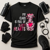 My Class Is Full Of Sweet Hearts Valentine Teacher Cooling Performance Crew T-Shirt