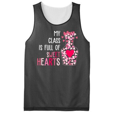 My Class Is Full Of Sweet Hearts Valentine Teacher Mesh Reversible Basketball Jersey Tank