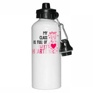 My Class Is Full Of Sweet Hearts Valentine Teacher Aluminum Water Bottle