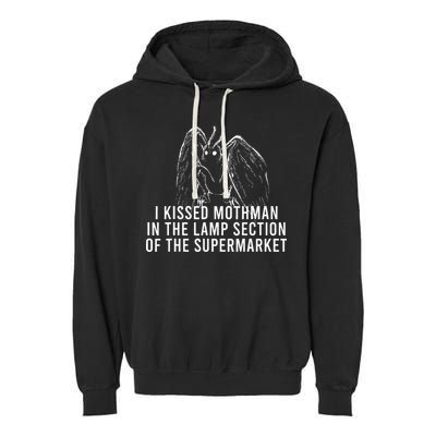 Mothman Cryptid I Kissed Mothman In The Lamp Section Garment-Dyed Fleece Hoodie