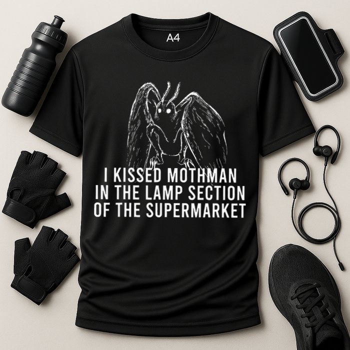 Mothman Cryptid I Kissed Mothman In The Lamp Section Performance Shirt